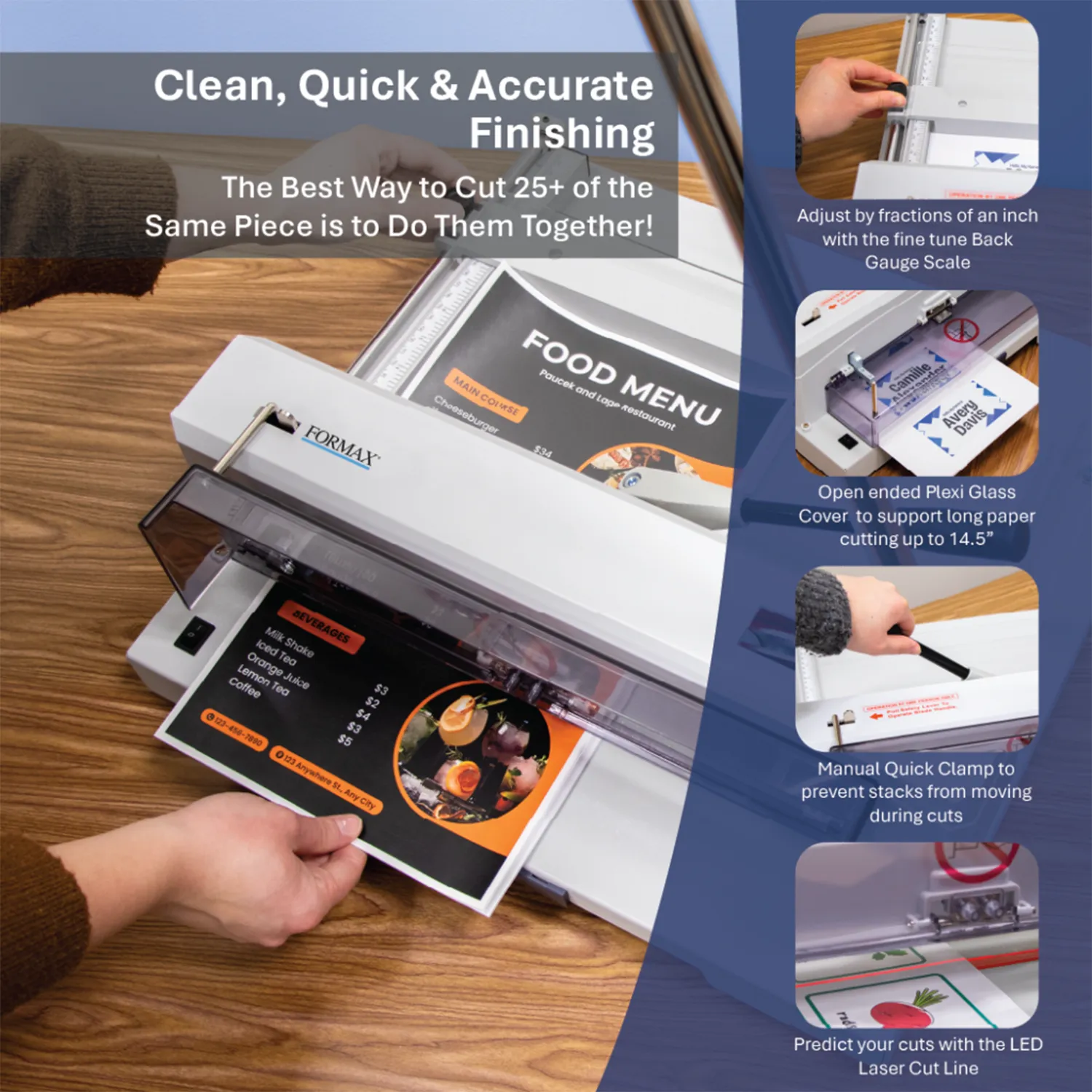 Formax Cut-True 13M 14.5" Tabletop Paper Cutter Machine for Office & Print Shops